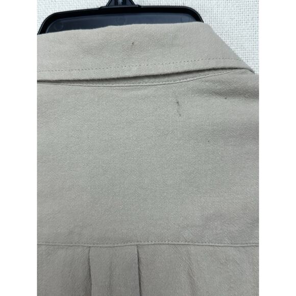 Coof Andy Cuban Guayabera Shirt Mens XL Button Up Embroidered Tan Long Sleeve - Picture 8 of 15